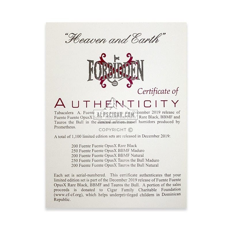 Fuente Fuente Opus X Heaven and Earth Rare Black LE 2019 05